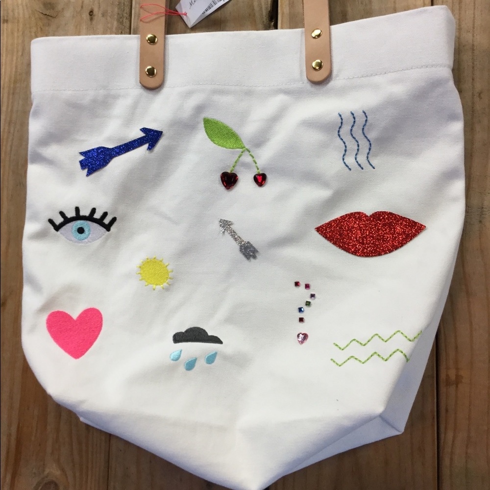 NWT Meri Meri Embellished Icons Tote Bag